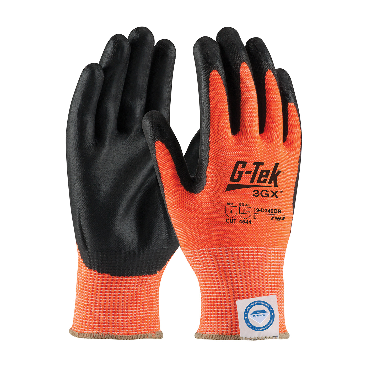 GLOVES RESISTANT CUT XL NITRILE BK/ORN