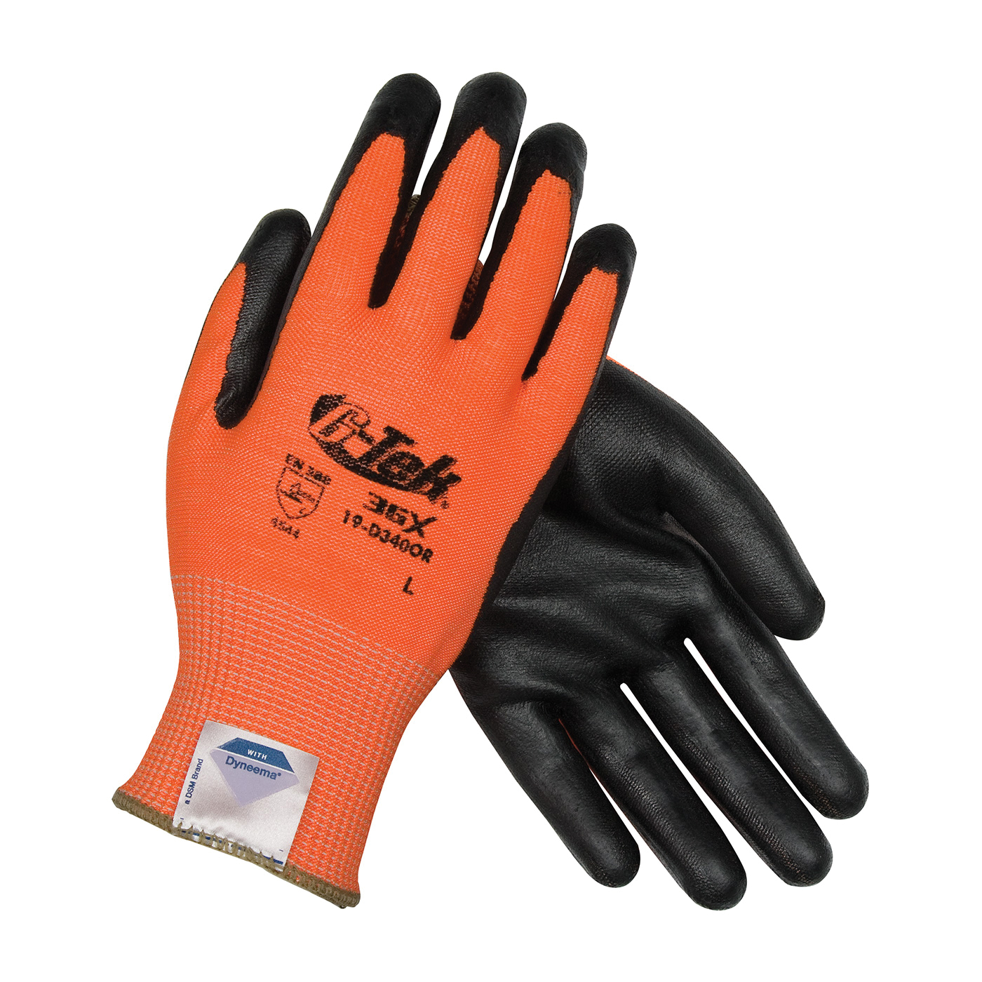 GLOVES RESISTANT CUT XL NITRILE BK/ORN