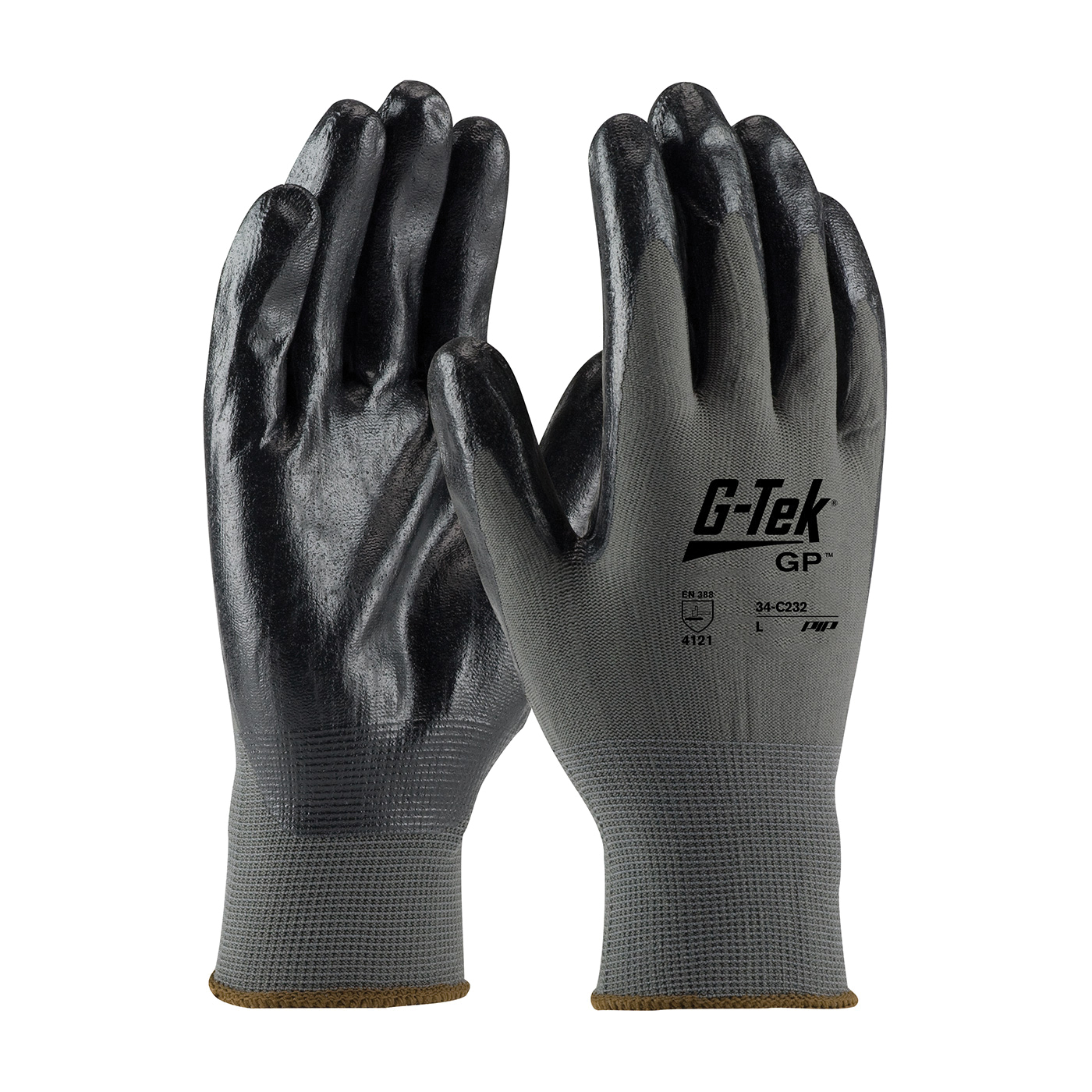 GLOVES GP CTD S NYL NYL BK/GRA SMLS KNIT