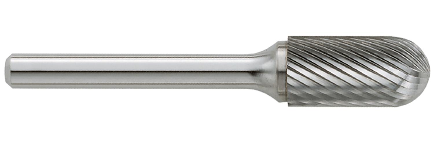 GARR SC-2D SC Standard Carbide Burr, Radius End, Cylindrical Head, 5/16 in Dia Head, 3/4 in L of Cut, Double Cut