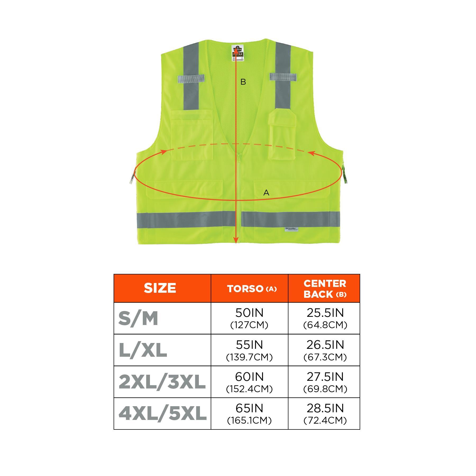 VEST SAF SURVEYOR L/XL HI-VIZ LIME SIL