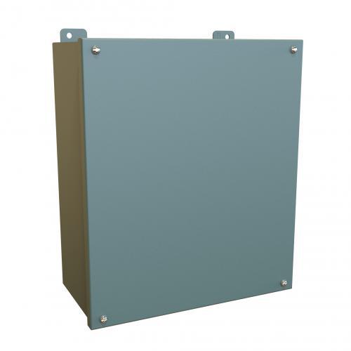 Hammond® 1414SCM6 Junction Box With Inner Panel, 14 in H x 12 in W x 6 in D, Lift-Off Screw Cover, NEMA 12/13/IP54 NEMA Rating, Mild Steel