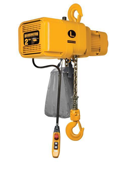 HARRINGTON NER020C -20 Electric Chain Hoist, 4000 lb Load, 16 ft Chain/Rope, 20 ft H Lifting, 1.2 hp Power Rating, 230 to 460 V