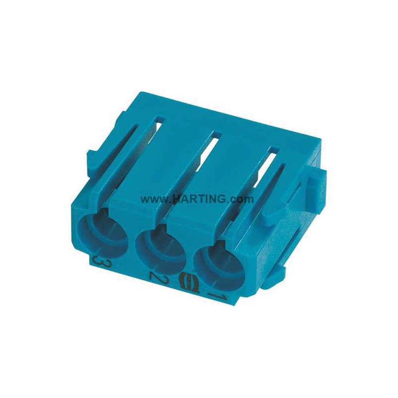 HARTING® 09 14 003 4501 Han-Modular® Connector Insert, 3 Positions, Crimp/Male, Polycarbonate