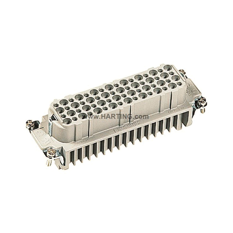 HARTING® 09 21 064 3101 Han D® Connector Insert, 64 Positions, Crimp/Female Connection, Polycarbonate