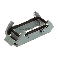 HARTING® Han® B 09 30 024 0301 Low Construction Connector Base, Bulkhead Mount, Die Cast Aluminum