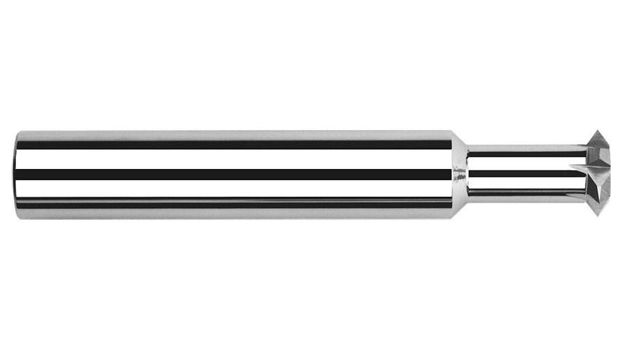 Harvey Tool 29740 Long Reach Reduced Neck Double Angle Shank Cutter, Shank Connection, 80 deg, 1/4 in Dia Cutter, 0.105 in W Cutting, Right Hand Cutting, Solid Carbide