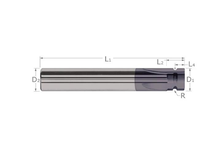 Harvey Tool 45920-C3 Concave Radius End Mill, Shank Connection, 0.02 in Radius, 1/4 in Dia Cutter, Straight Shank, 4 Teeth, Ground Form Relieved Relief, Solid Carbide