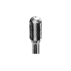 HTC SC-3 SC Style Carbide Burr, Radius End, Cylindrical Head, 3/8 in Dia Head, 3/4 in L of Cut, 2-1/8 in OAL, Double Cut