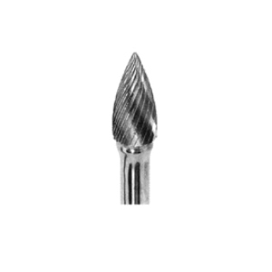 HTC SG-3 SG Style Carbide Burr, Pointed End, Tree Head, 2-1/8 in OAL, Double Cut