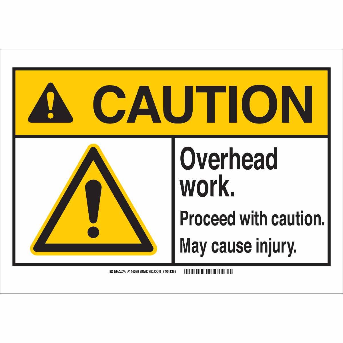 SIGN CAUT CAUT 7IN 10IN BK/YEL ON WHT