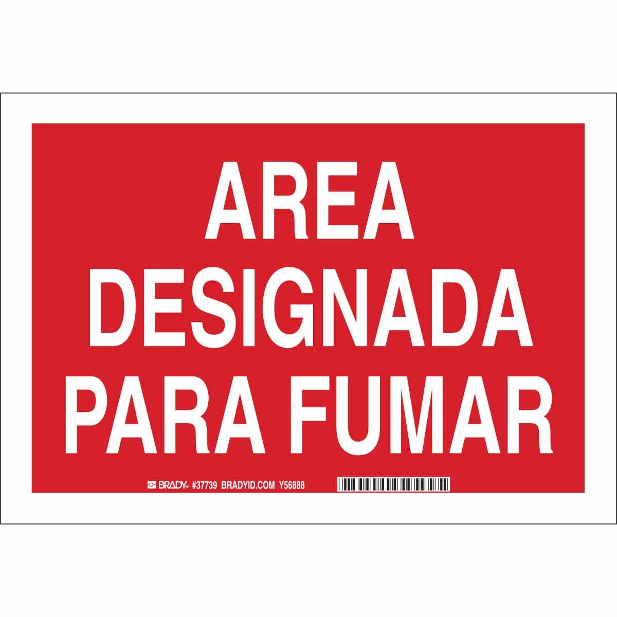 SIGN AREA SMOKING 7IN 10IN WHT ON R RECT