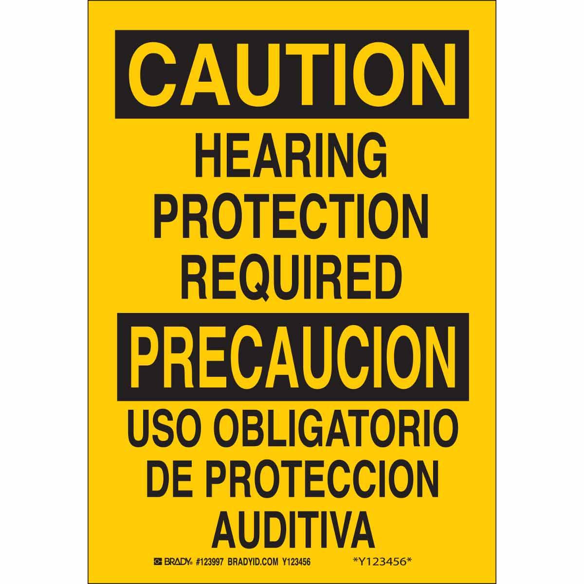 SIGN CAUT CAUT/PRECAUCION 14IN 10IN TEXT