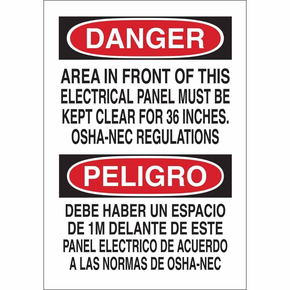 SIGN SAF DANGER 14IN 10IN BK/R ON WHT