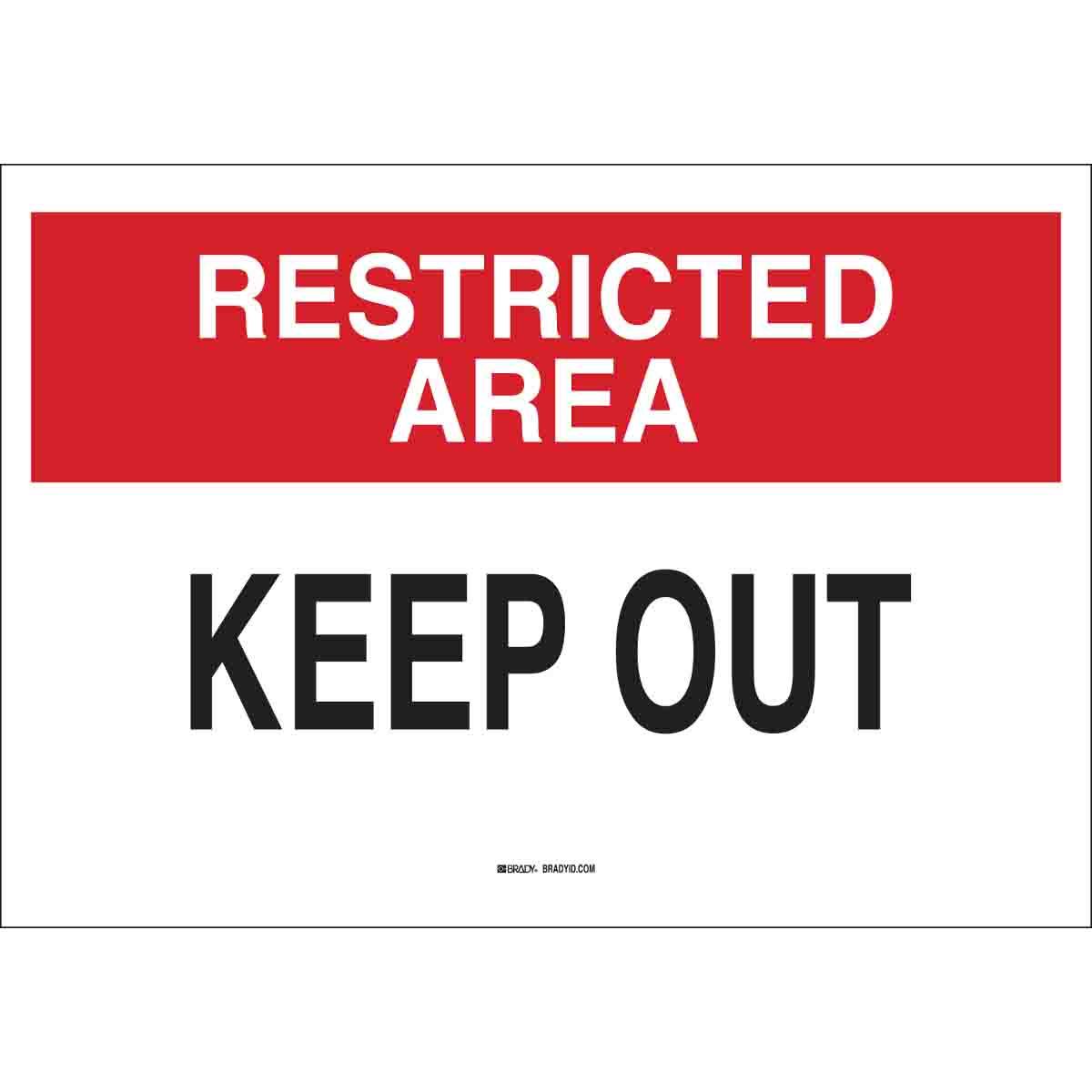 SIGN ADMITTANCE RESTRICTED AREA 7IN 10IN