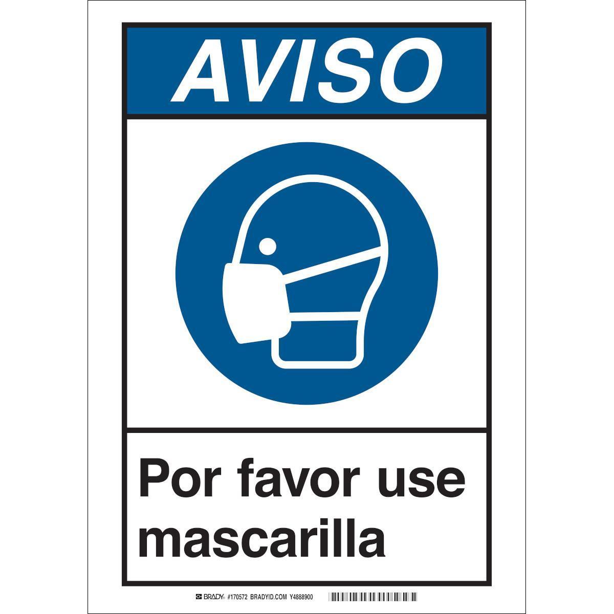 SIGN SAF AVISO SPANISH TEXT SELF-ADH