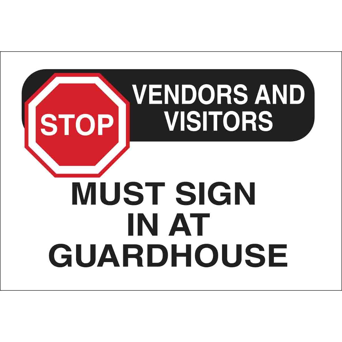 SIGN ADMITTANCE RECT 10IN 14IN B-401 PS