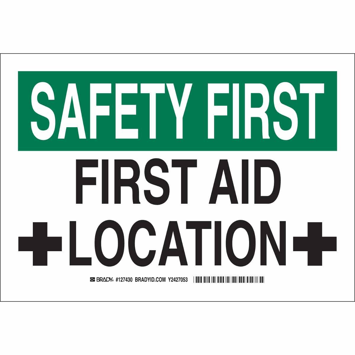 SIGN AID FIRST RECT 10IN 14IN SELF-ADH
