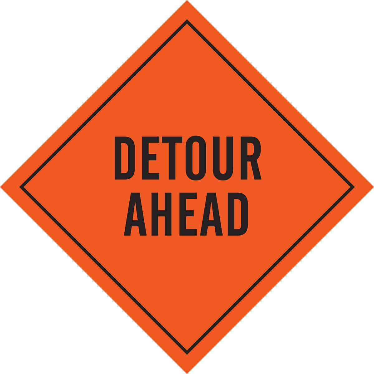 SIGN CONSTRUCTION ROAD TEXT 48IN 48IN