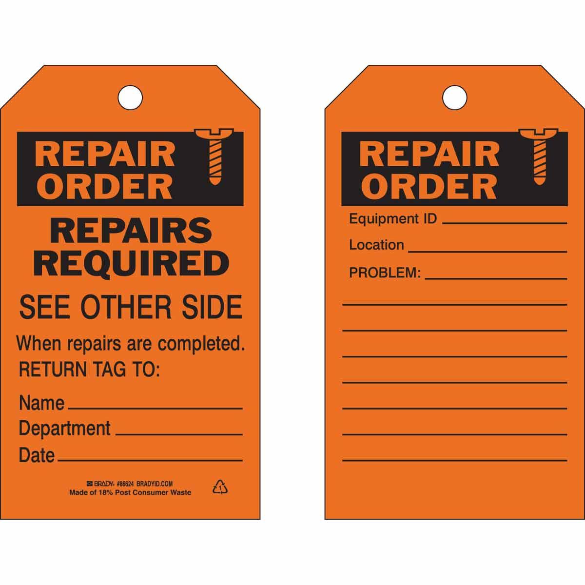 TAG CTRL MATL AND INSPECTION 7IN 4IN BRS