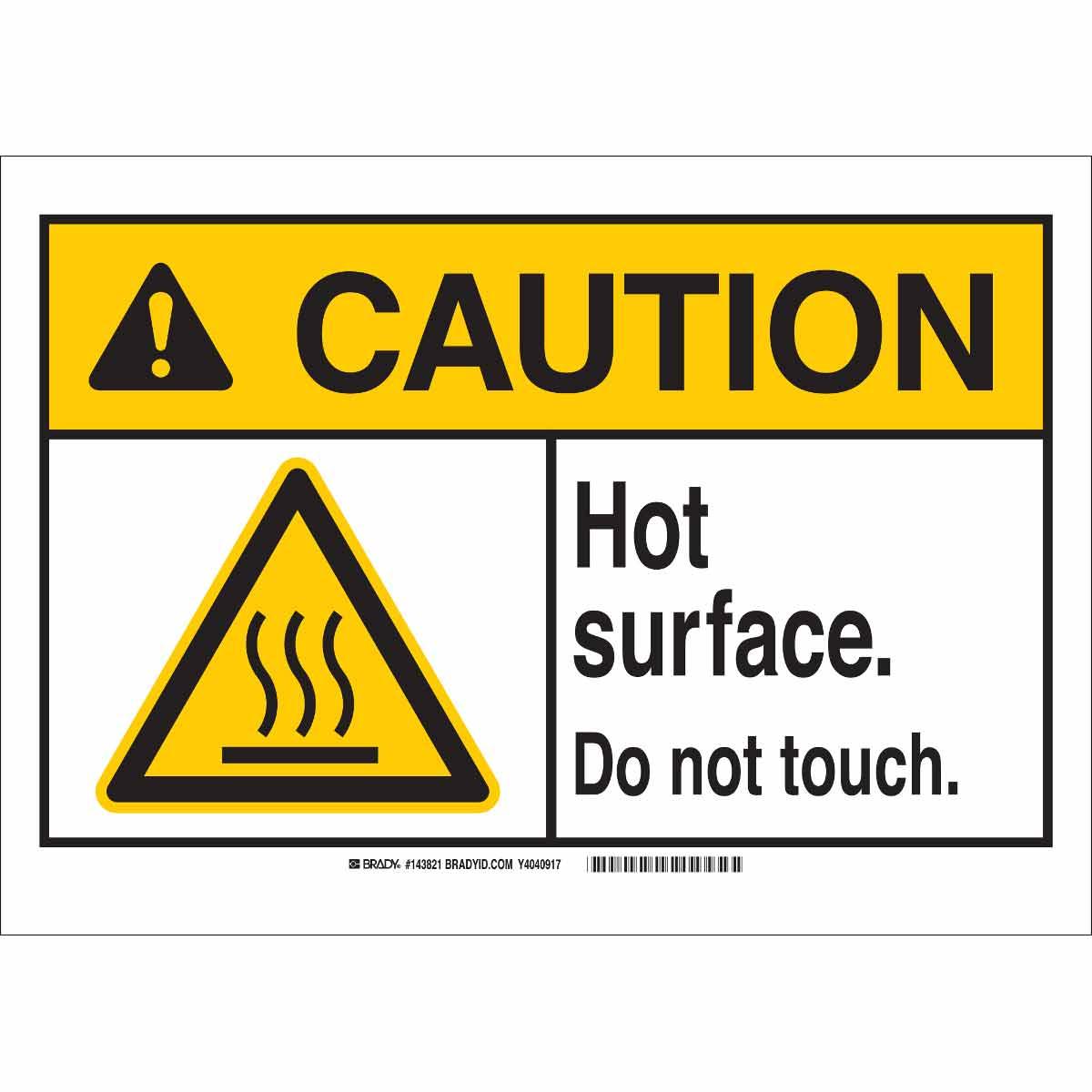 SIGN CAUT 3-1/2IN 5IN BK/R/YEL ON WHT