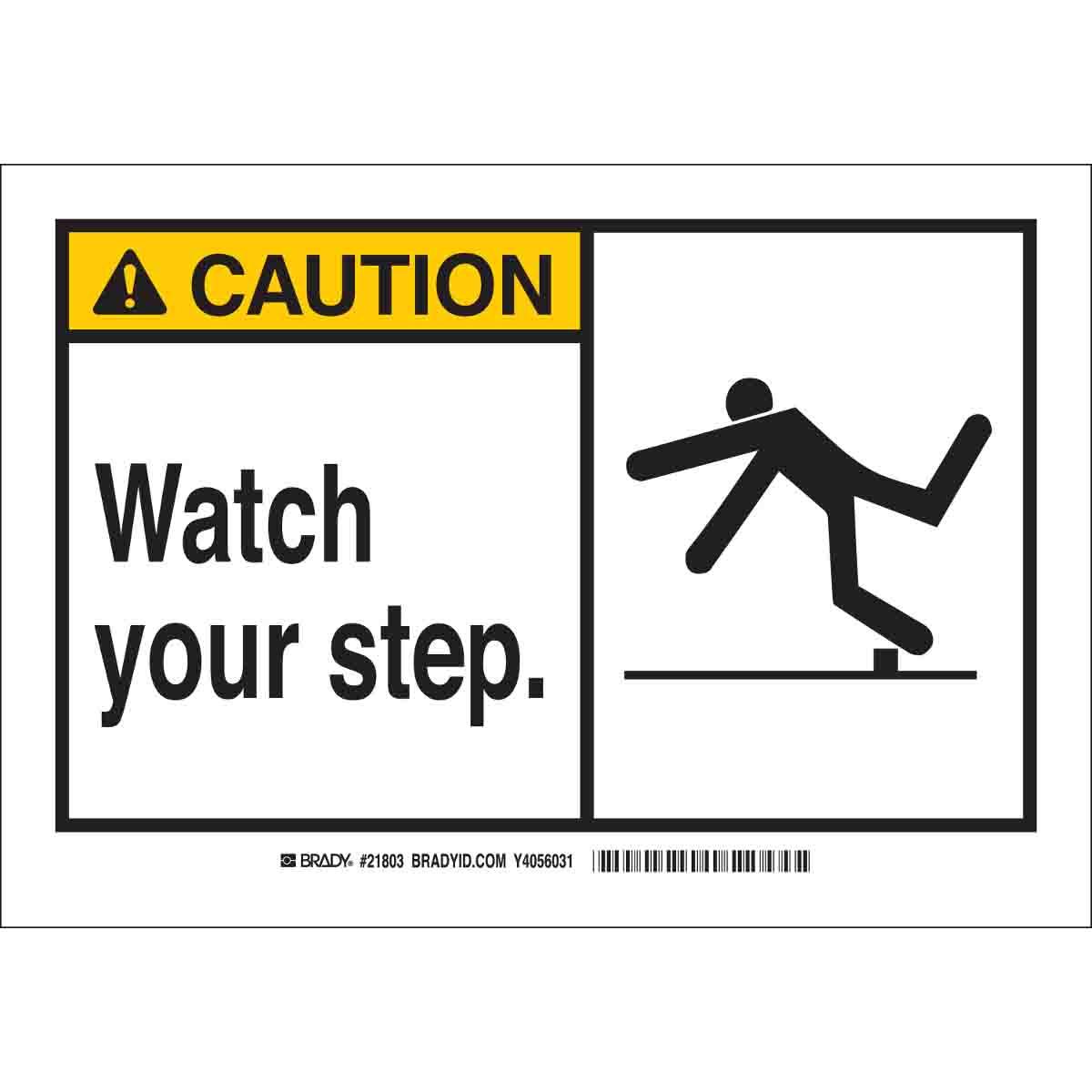 SIGN CAUT RECT 7IN 10IN BK ON YEL