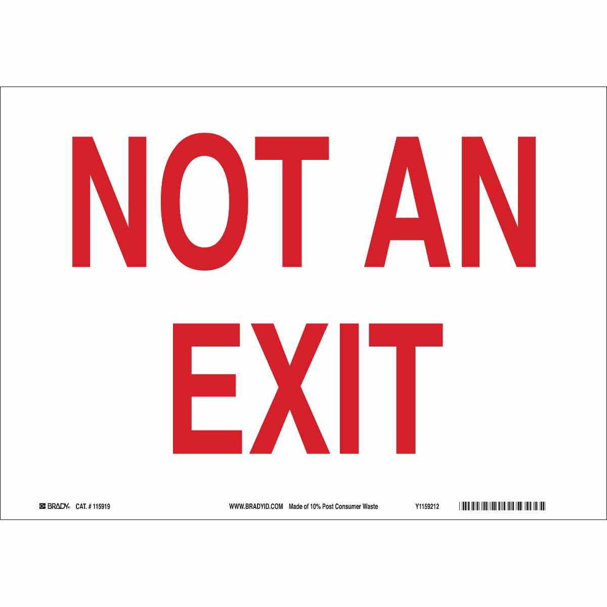SIGN ADMITTANCE 14IN 10IN R ON WHT TEXT