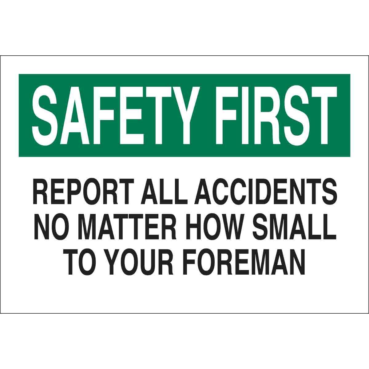 SIGN AID FIRST SAF FIRST 7IN 10IN SURF