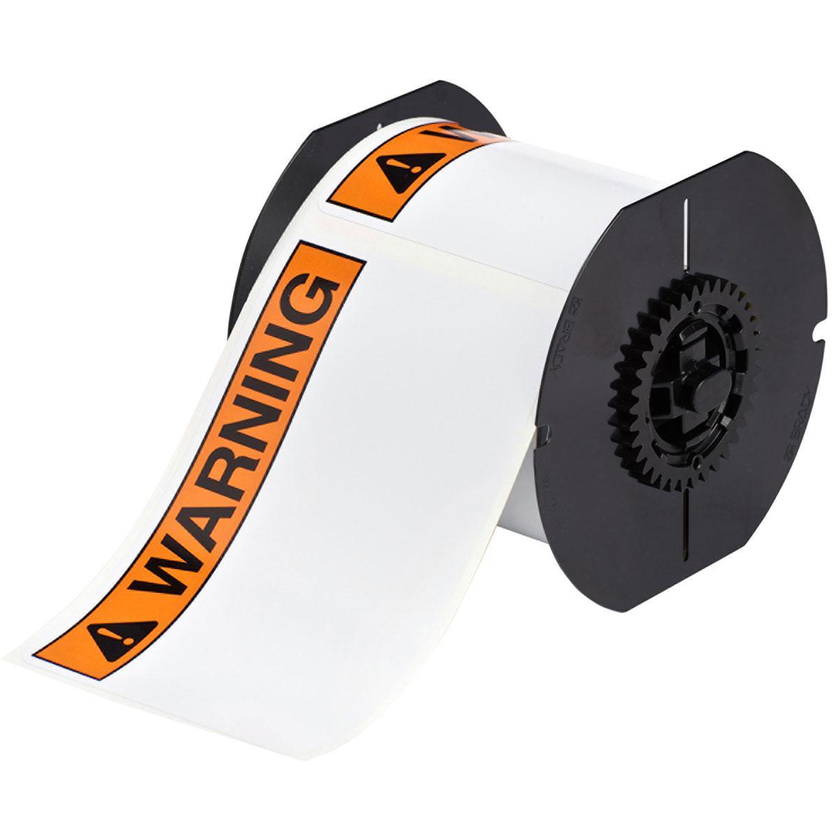 LABEL 4IN 6IN ANSI WRN BK/ORN ON WHT B30