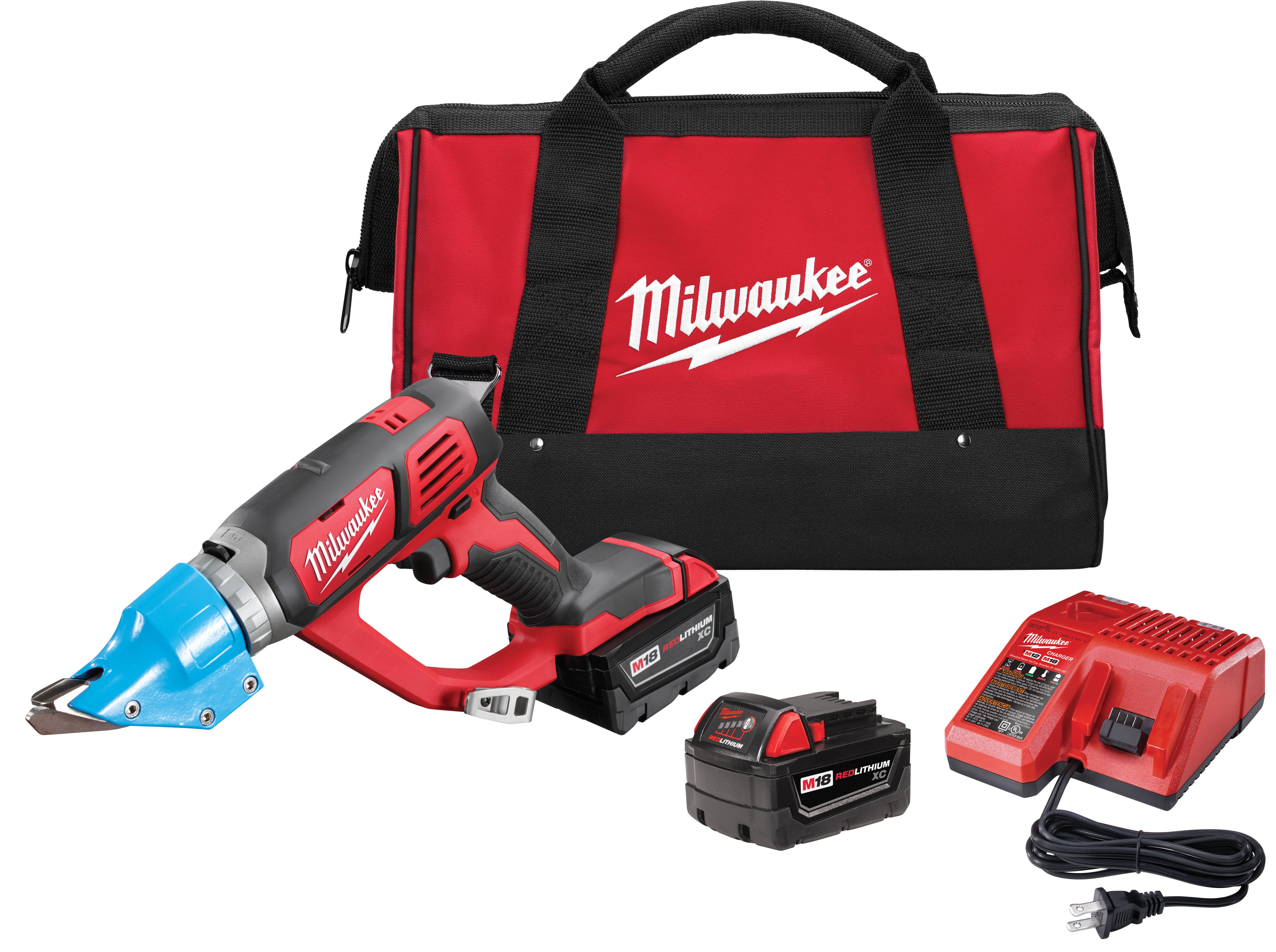 Milwaukee® M18™ 2636-22 Double Cut Kit Cordless Shear Kit, 14 ga Steel, 16 ga Stainless Steel Cutting, 2300 spm, 15.2 in OAL, Li-Ion Battery