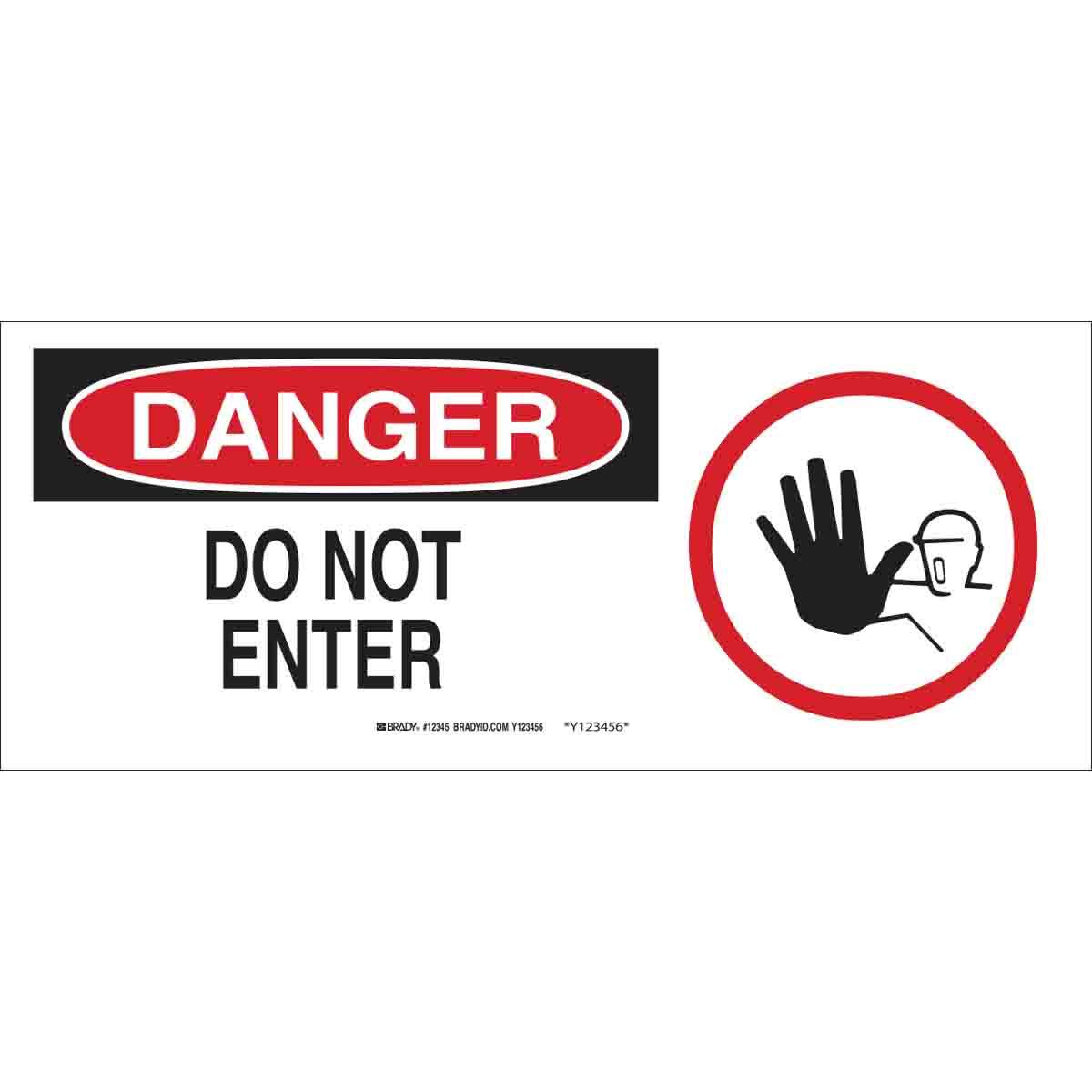 SIGN ADMITTANCE RECT 7IN 17IN COR HOLES
