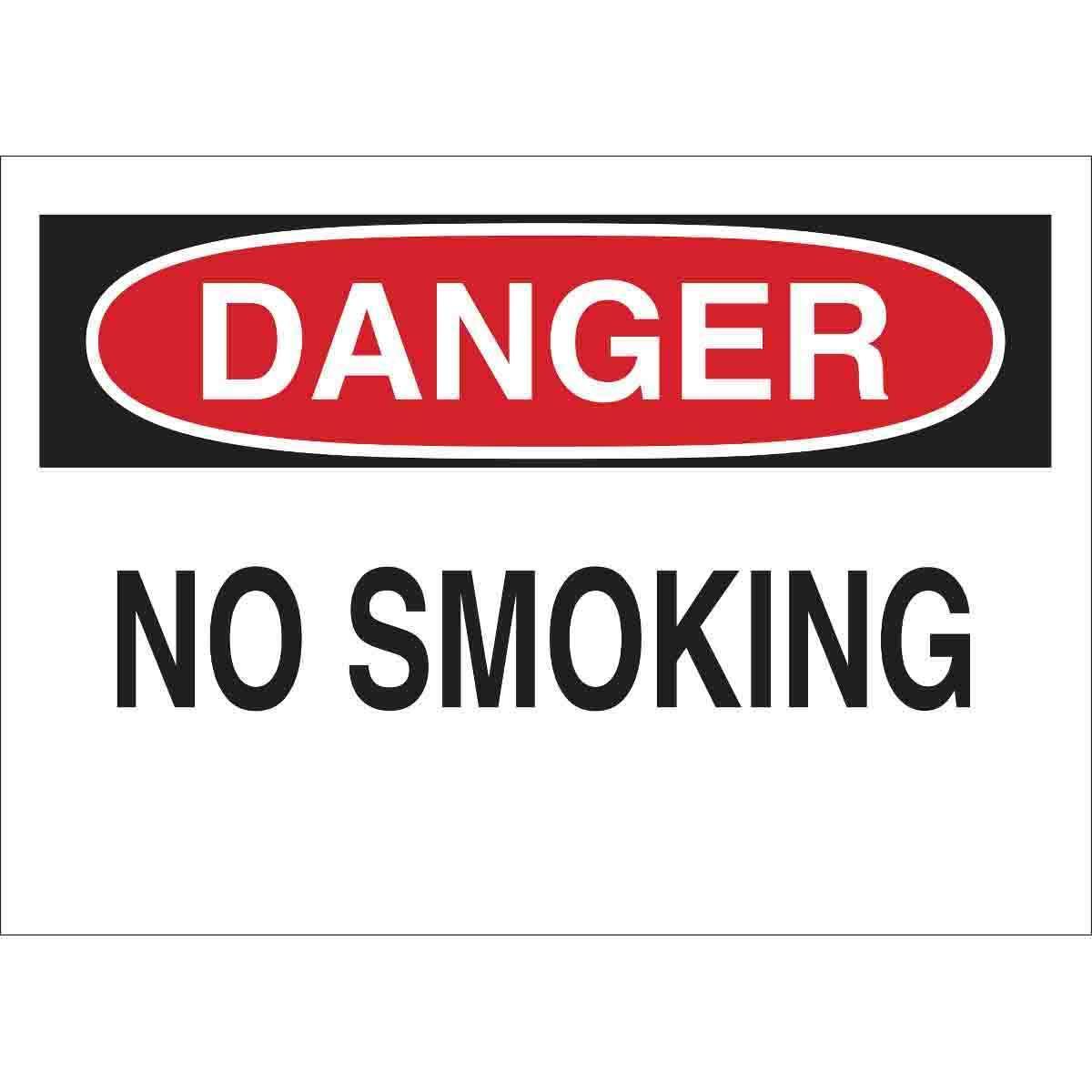 SIGN SMOKING NO DANGER 10IN 14IN SURF