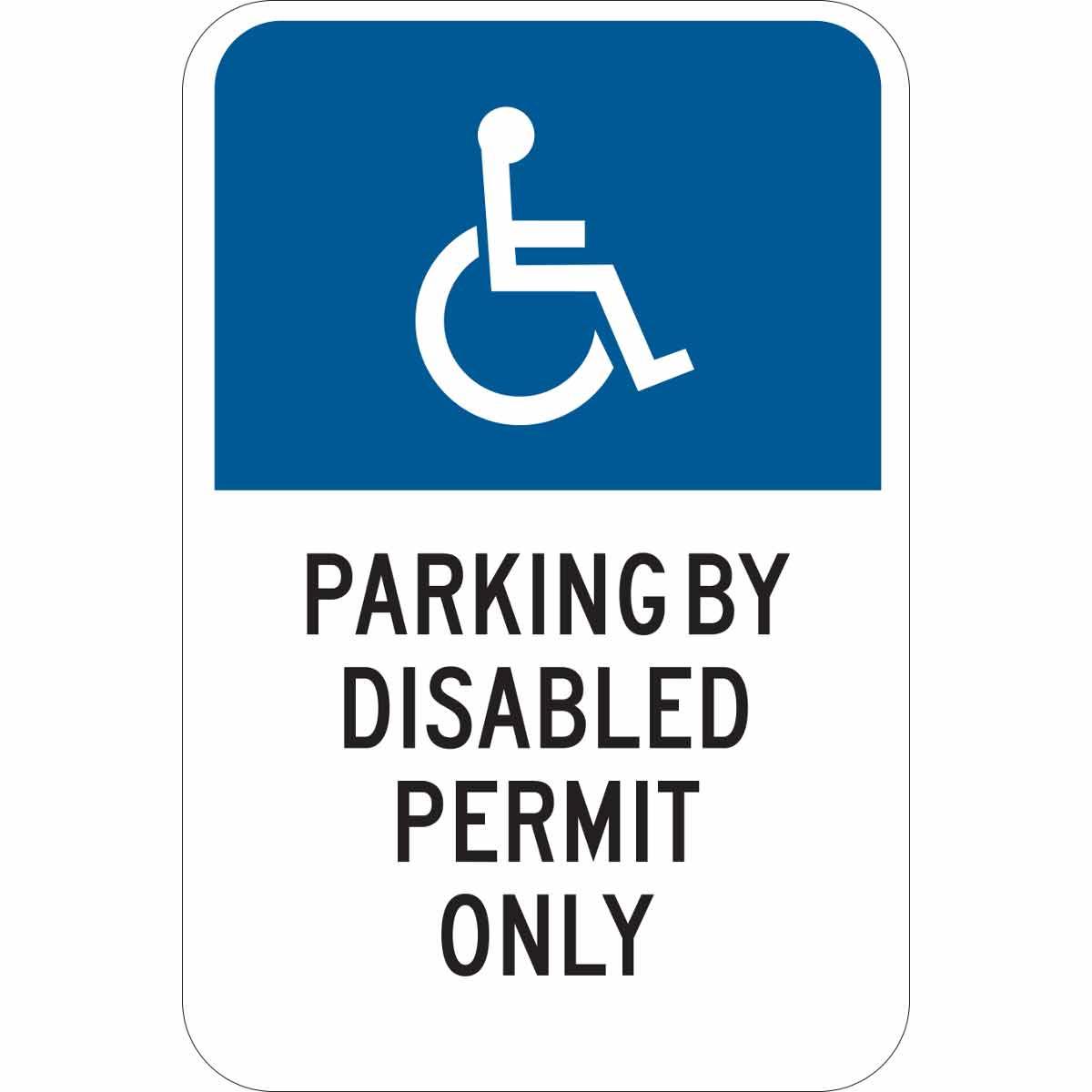 SIGN PRKG HANDICAPPED RECT SYM/TEXT 18IN
