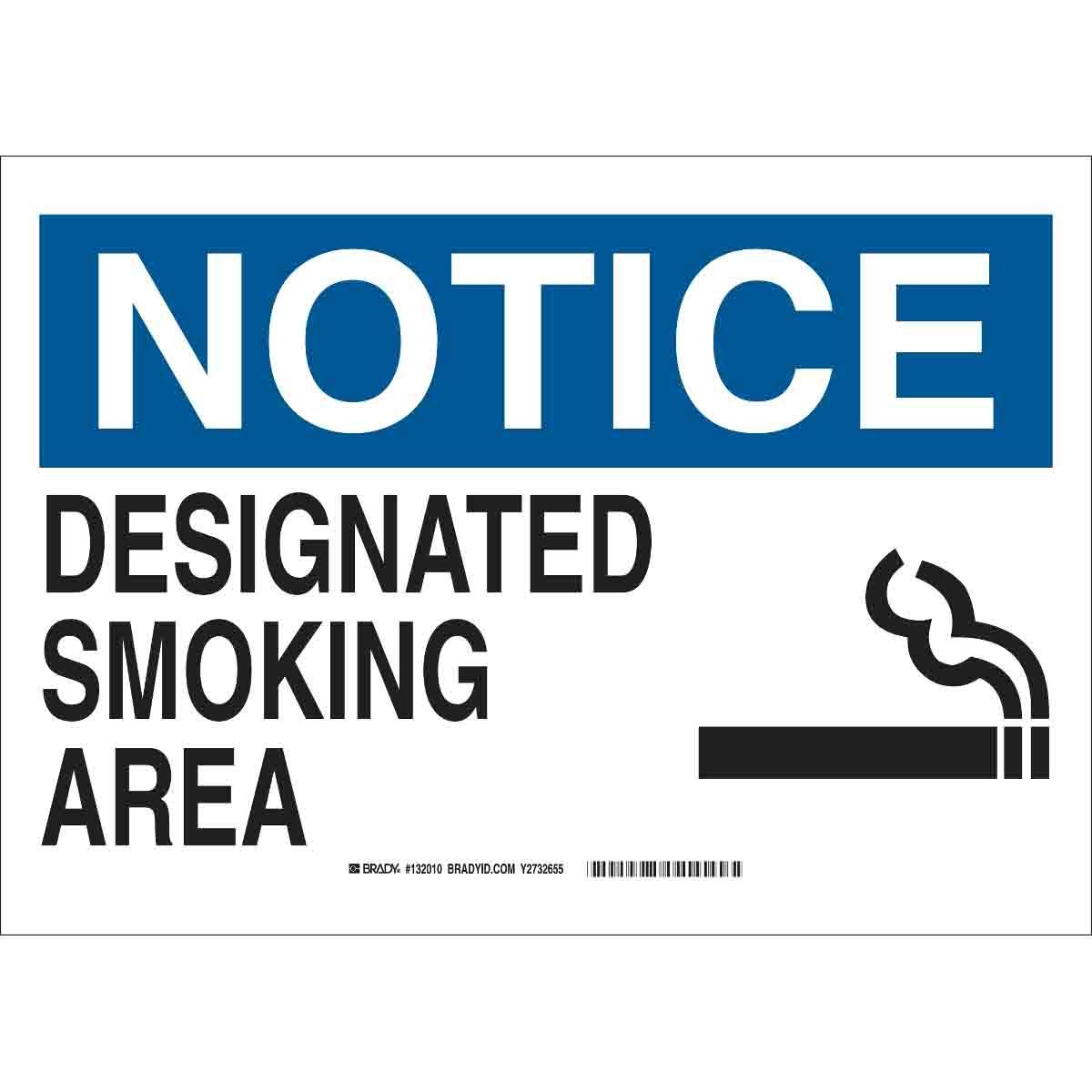 SIGN AREA SMOKING RECT 7IN 10IN SELF-ADH