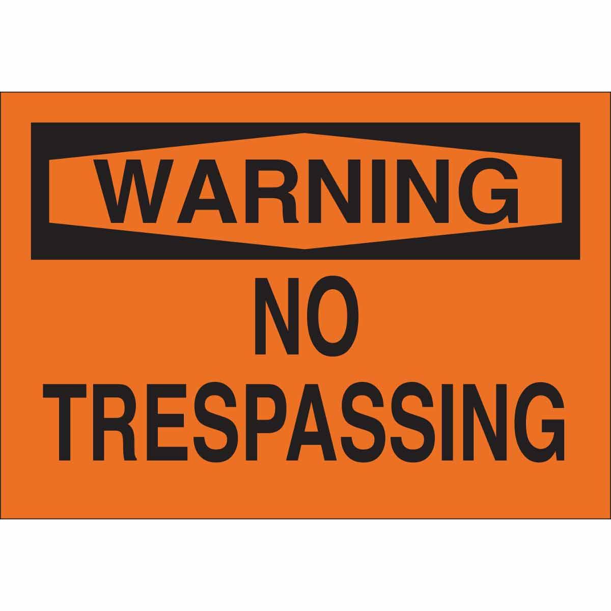 SIGN ADMITTANCE WRN 10IN 14IN BK ON ORN