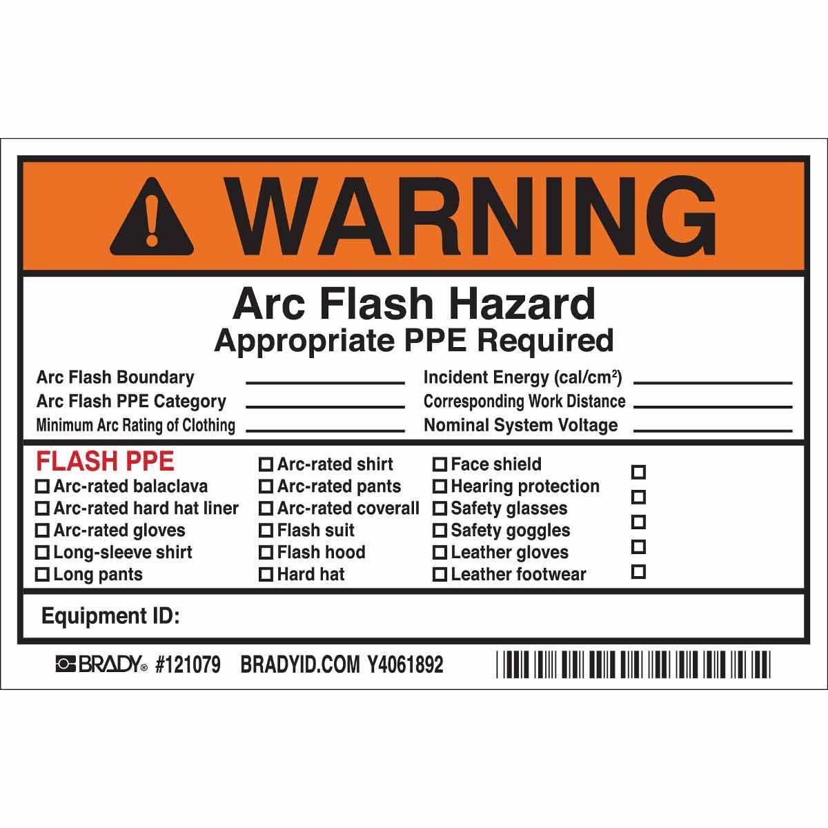LABEL FLASH ARC WRITE-ON 6IN 5 PER PACK