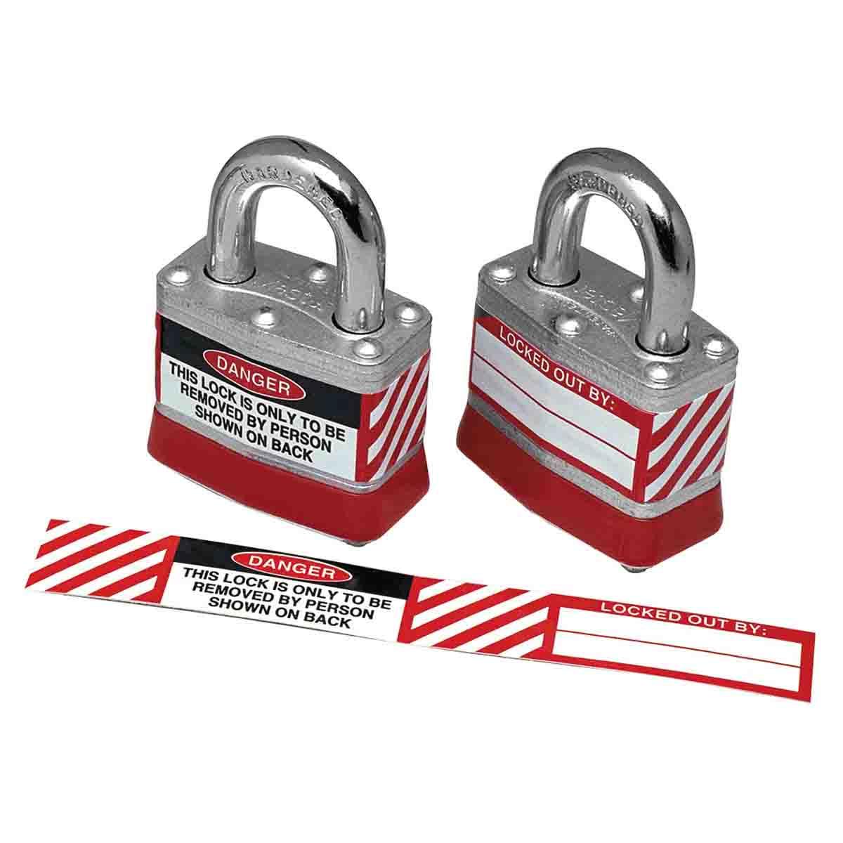 LABEL LOCKOUT/TAGOUT 5IN BK/R ON WHT