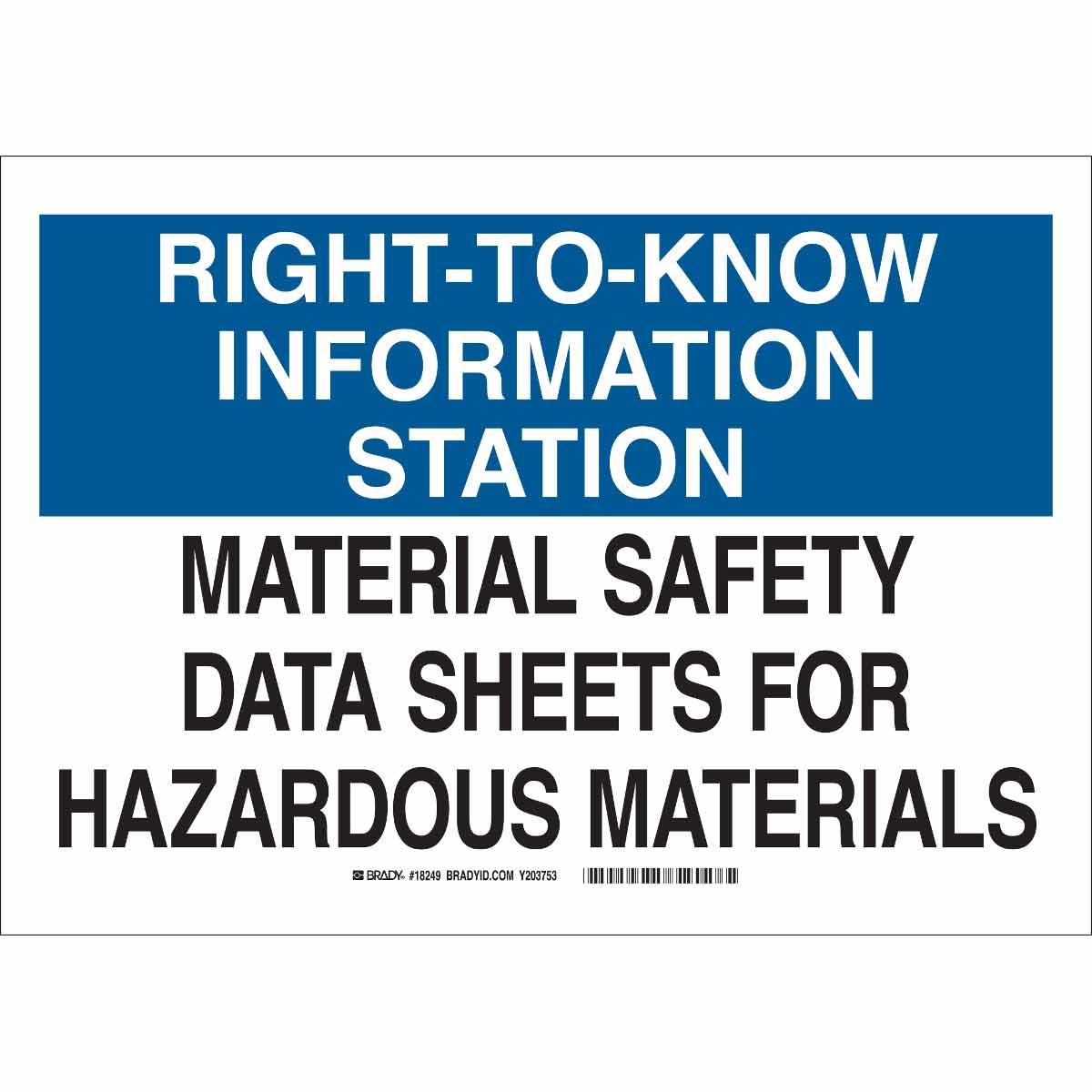 SIGN R-TO-KNOW BK/BL ON WHT 10IN 14IN