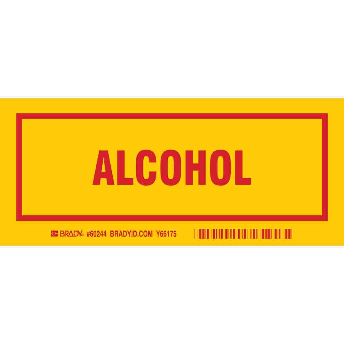 LABEL W HAZ 7IN ALC R ON YEL 25 PER PACK