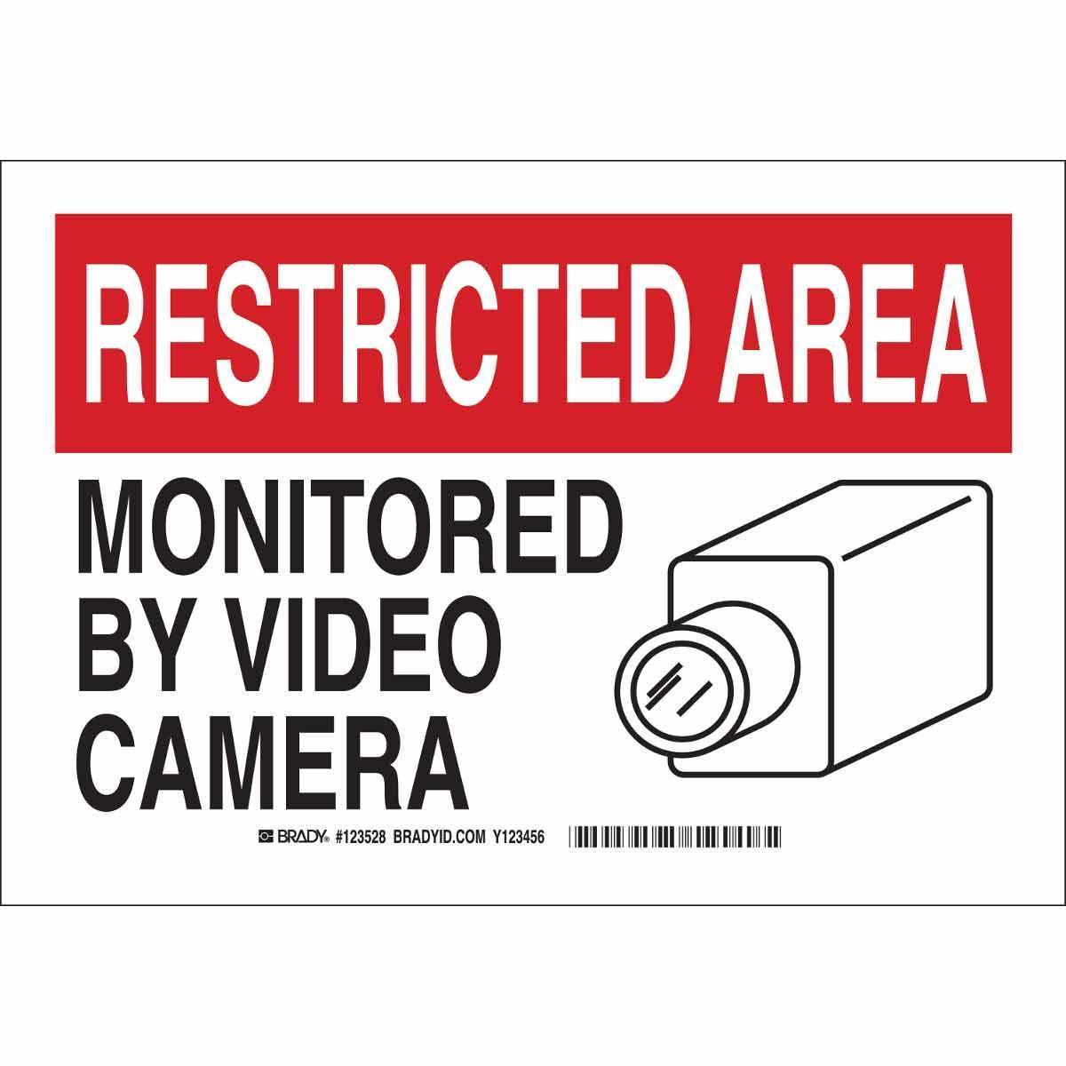 SIGN SCTY RECT 10IN 14IN BK/R ON WHT
