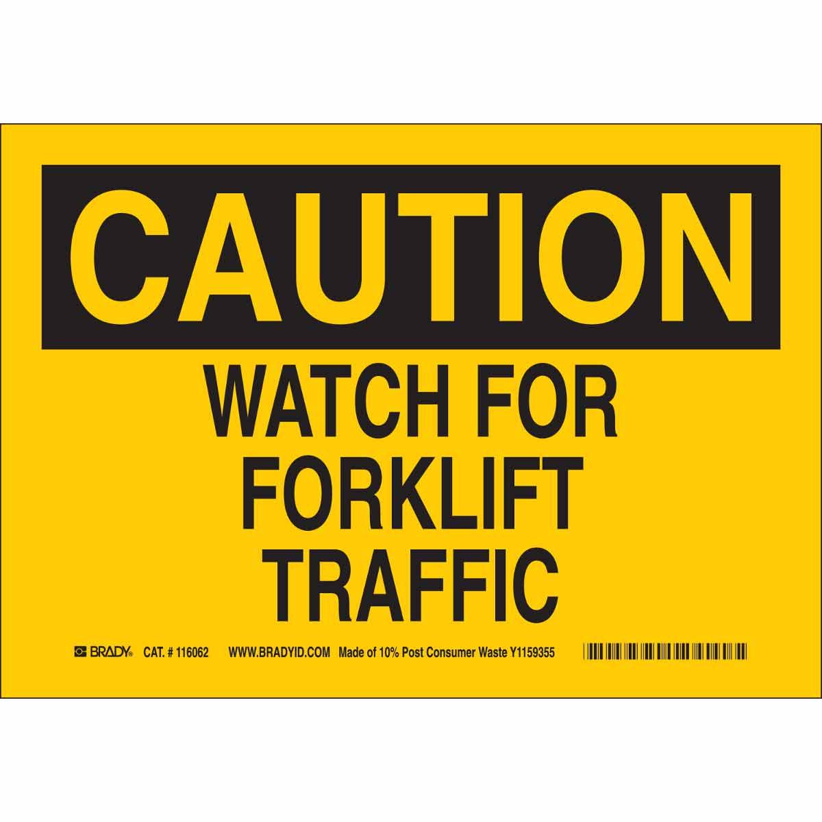SIGN CAUT CAUT 10IN 14IN BK ON YEL SURF