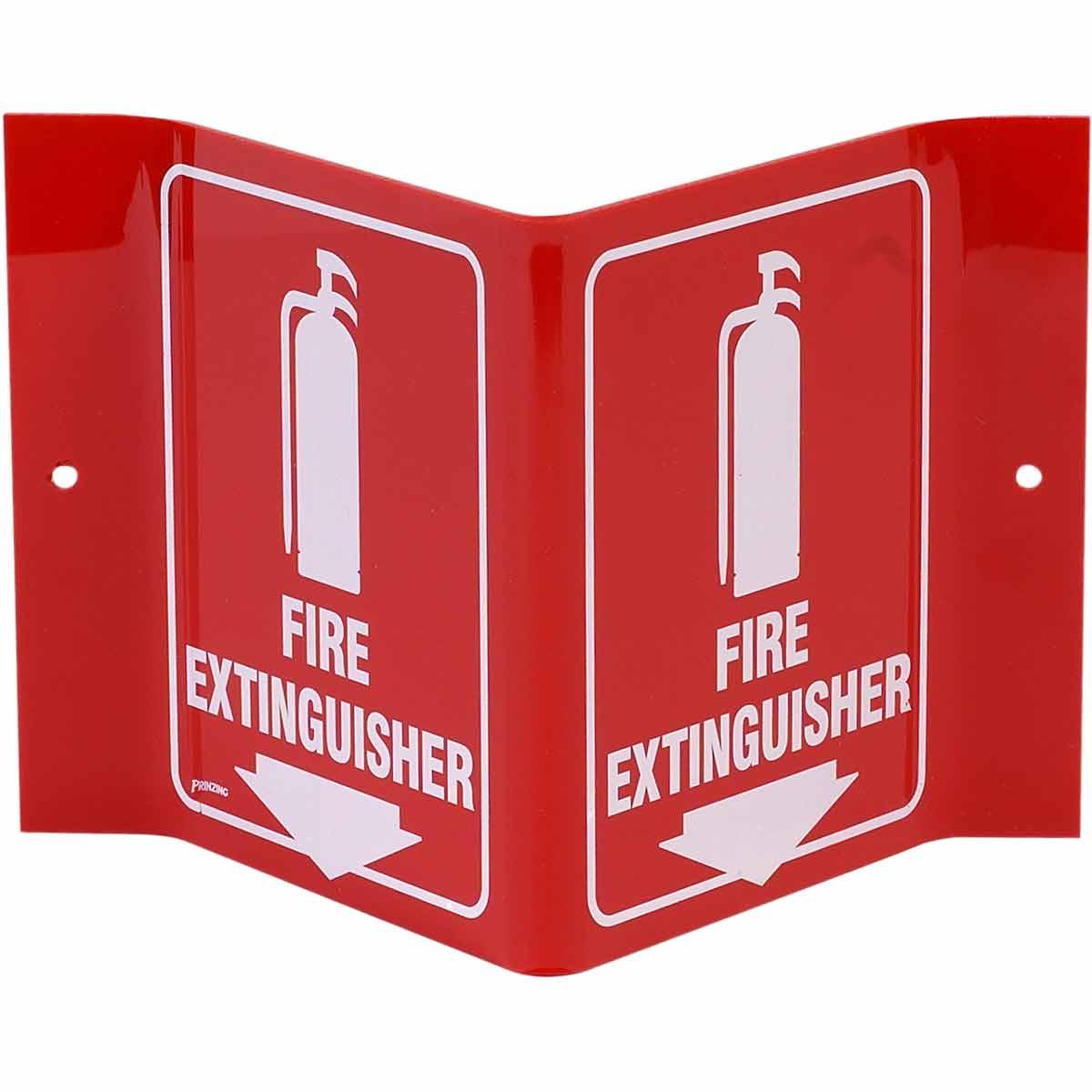SIGN EXTINGUISHER FIRE RECT V-SHP 6IN