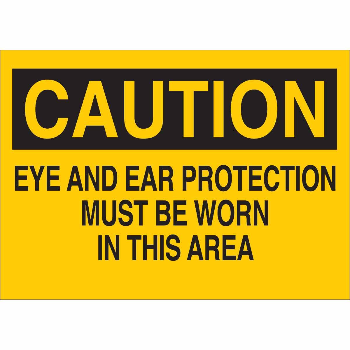 SIGN CAUT CAUT 10IN 14IN BK ON YEL SURF