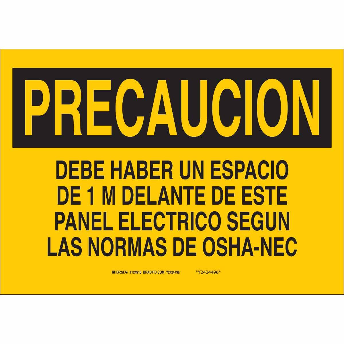 SIGN CAUT PRECAUCION 10IN 14IN BK ON YEL