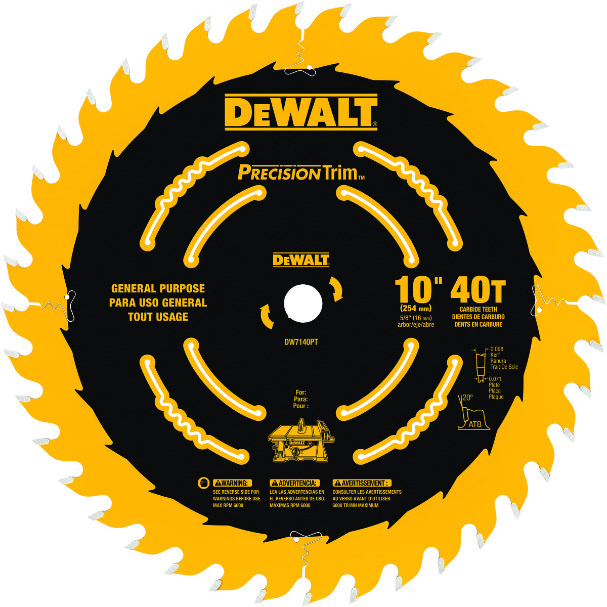 BLADE SAW CIRCULAR 10IN 0.071IN 5/8IN 40
