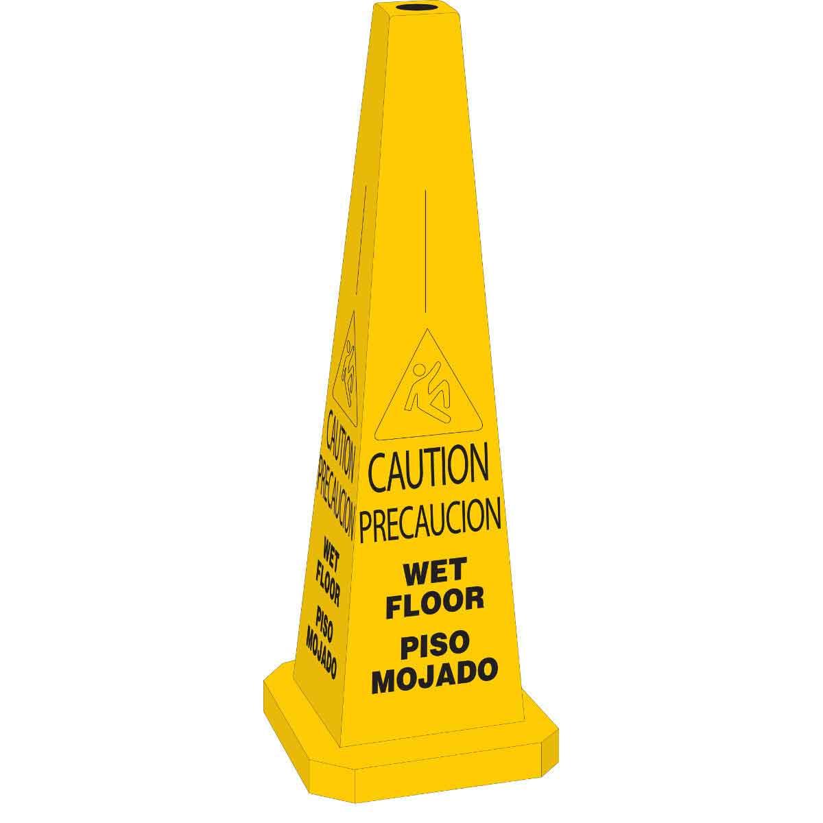 CONE WRN 35IN YEL PLSTC NON-REFLECTIVE
