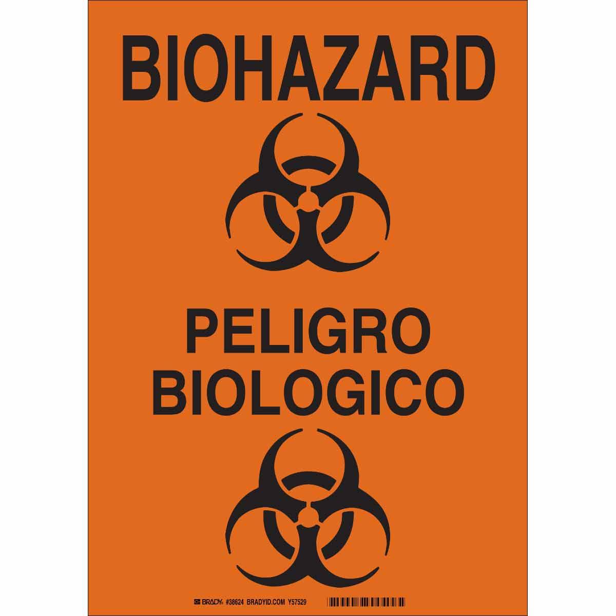 SIGN BIOHAZARD RECT SYM/TEXT B-401 PS