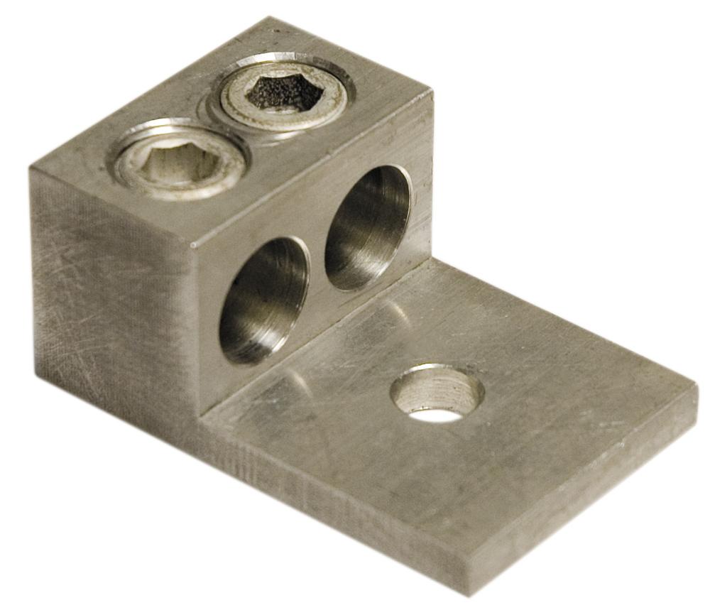 Southwire - Topaz 2817 2-Hole Dual Rated Solderless Mechanical Lug, 6 AWG to 350 kcmil, #4 Stud, Aluminum