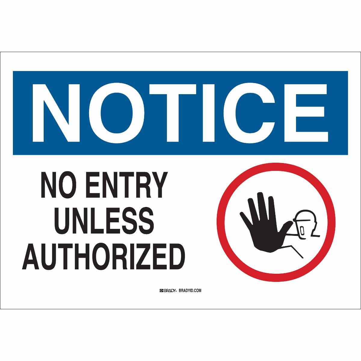 SIGN ADMITTANCE RECT 10IN 14IN B-555 AL