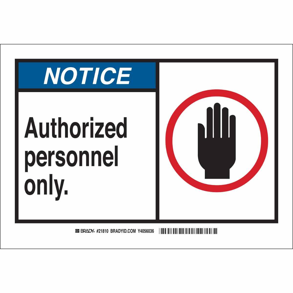 SIGN ADMITTANCE RECT 7IN 10IN COR HOLES